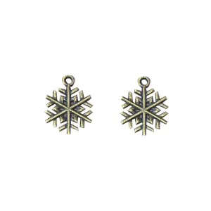 10 Pcs Tibetan Bronze Tone Snowflake NO. 8 Christmas 20X15mm Charms Pendants