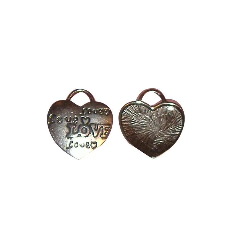 10 Pcs Tibetan Silver Love Heart 24mm x 21mm Charms Pendants