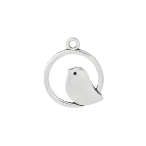 10 Pcs Tibetan Silver MOTHER BIRD HOLLOW 24mm x 20mm Charms Pendants, Lead & Nickel Free Metal Charms Pendants Beads