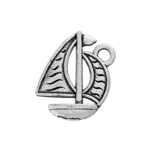 10 Pcs Tibetan Silver SAILING BOAT 17mm x 14mm Charms Pendants, Lead & Nickel Free Metal Charms Pendants Beads