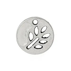 10 Pcs Tibetan Silver TREE HALLOW DISC 12mm DIA Charms Pendants, Lead & Nickel Free Metal Charms Pendants Beads