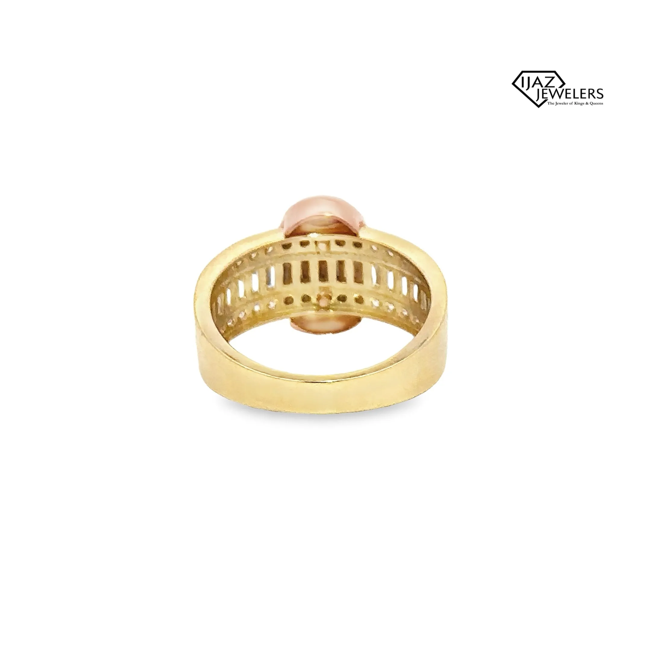 10K Gold Three Tone CZ ST Jude Ring