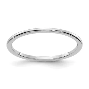 1.2mm 10k White Gold Polished Half Round Stackable Band