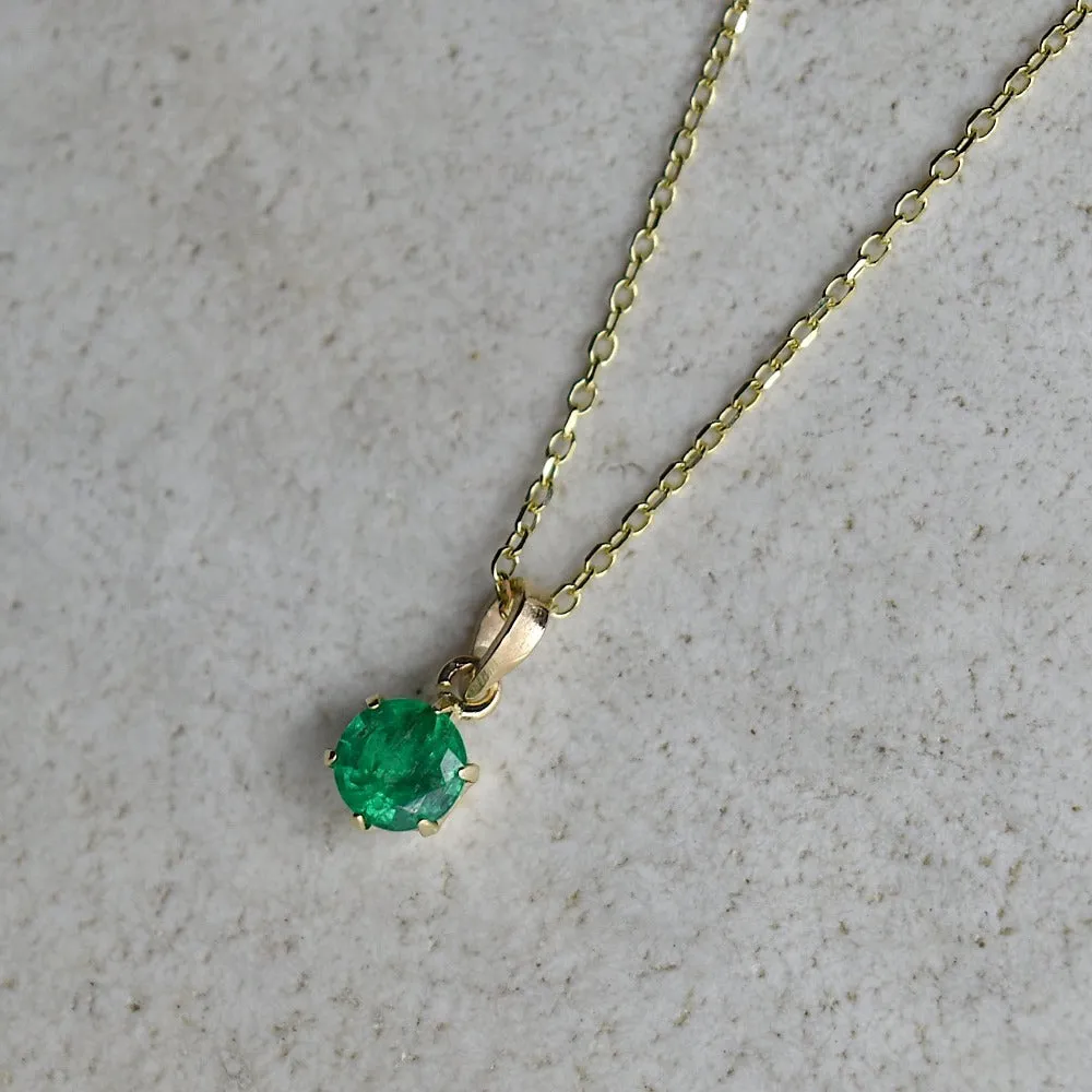 14k 6-Prong Mount Gemstone Necklace