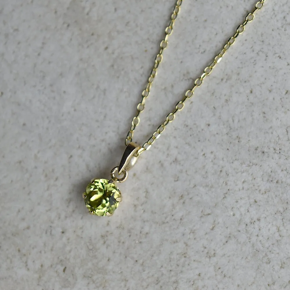 14k 6-Prong Mount Gemstone Necklace