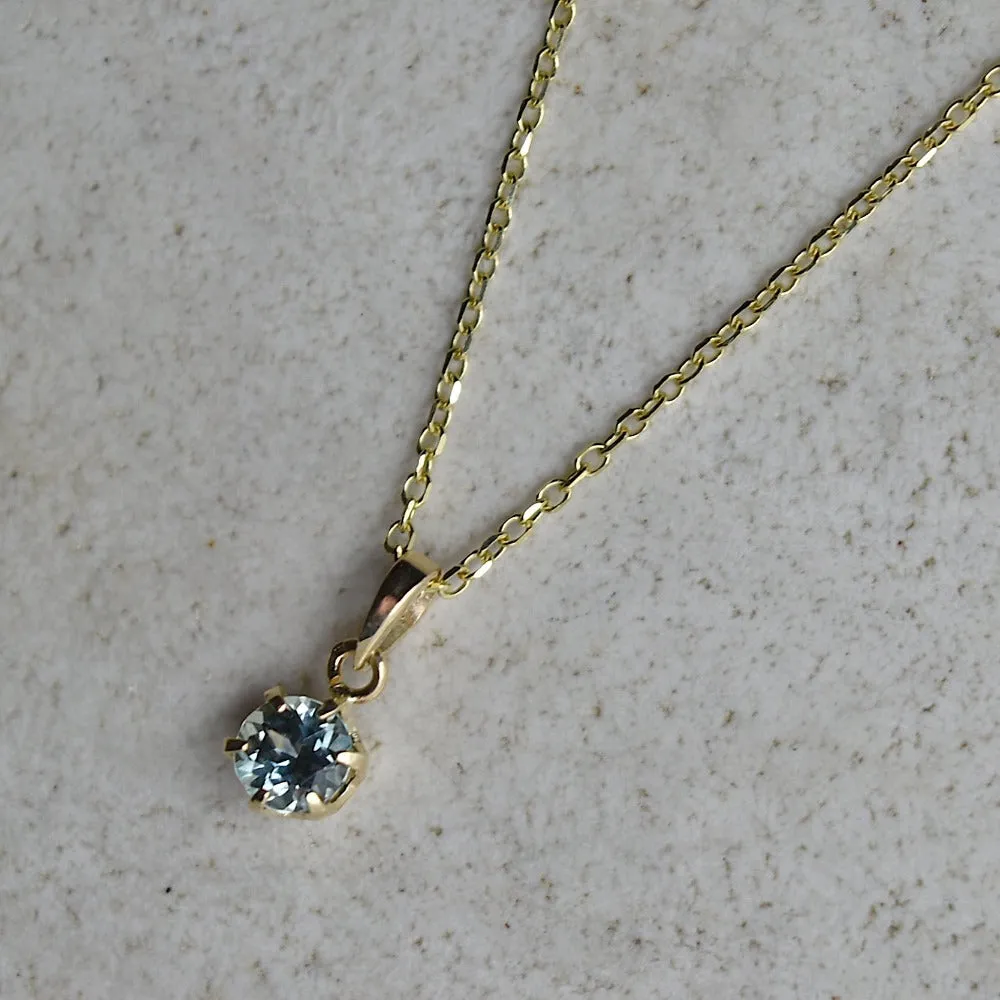 14k 6-Prong Mount Gemstone Necklace