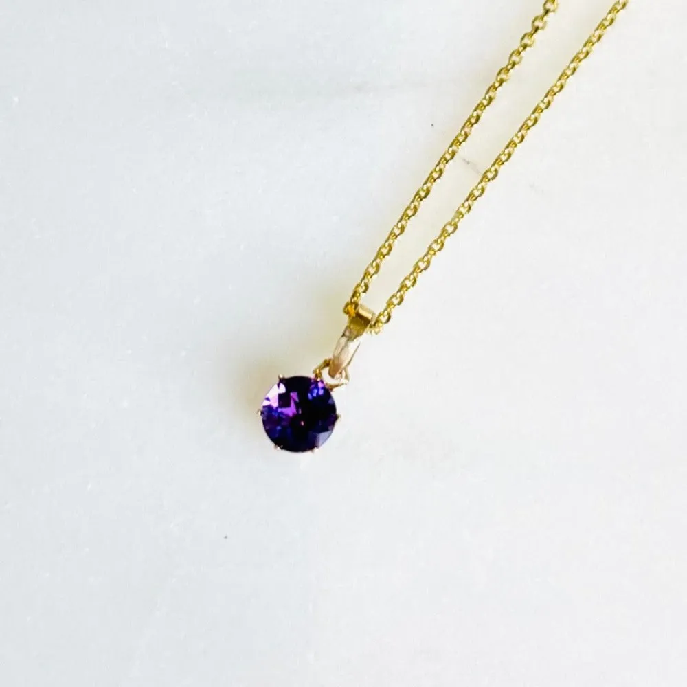 14k 6-Prong Mount Gemstone Necklace