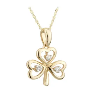 14k Diamond Shamrock Necklace