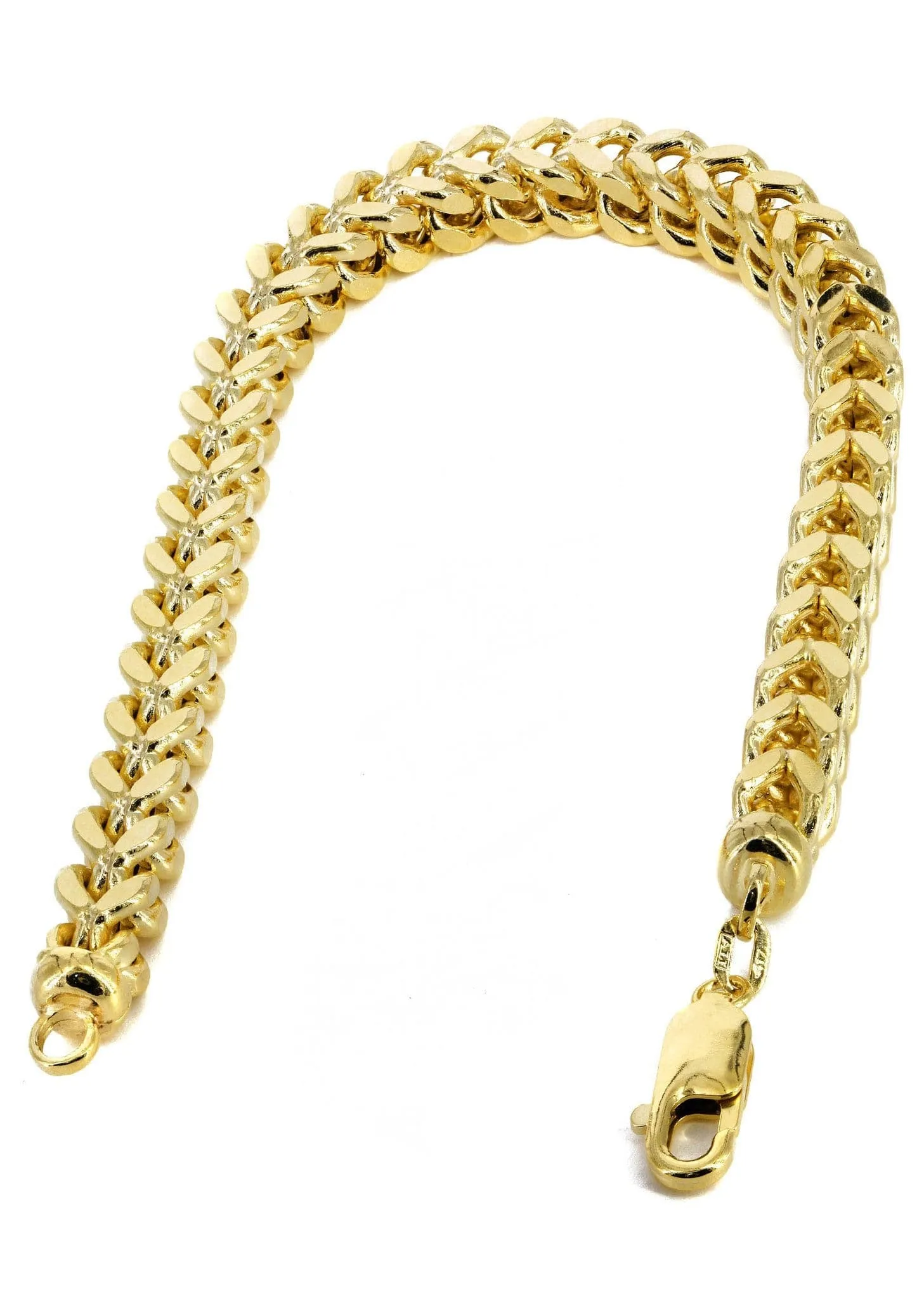 14K Gold Bracelet Semi Solid  Franco