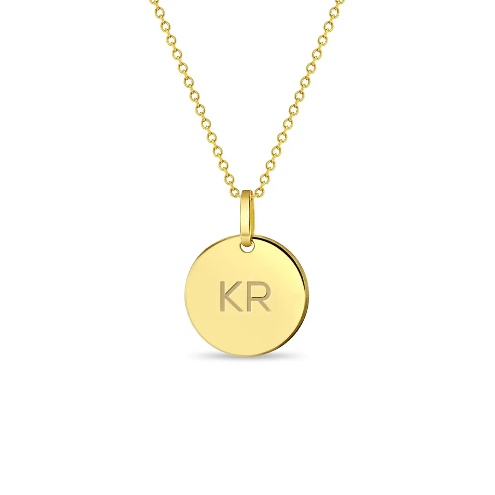 14k Gold Petite Classic Circle Toddler / Kids / Girls Pendant/Necklace