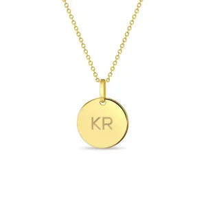 14k Gold Petite Classic Circle Toddler / Kids / Girls Pendant/Necklace