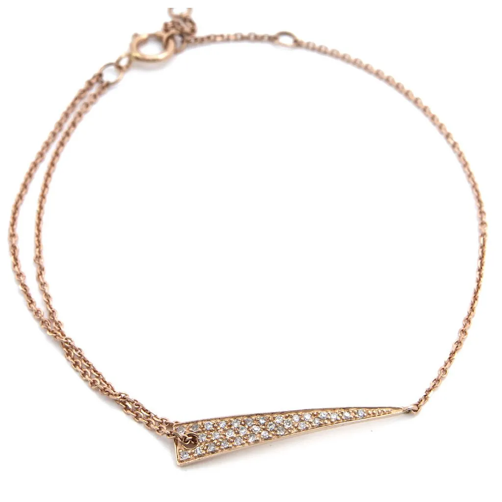 14k Pave Elongated Triangle Bracelet