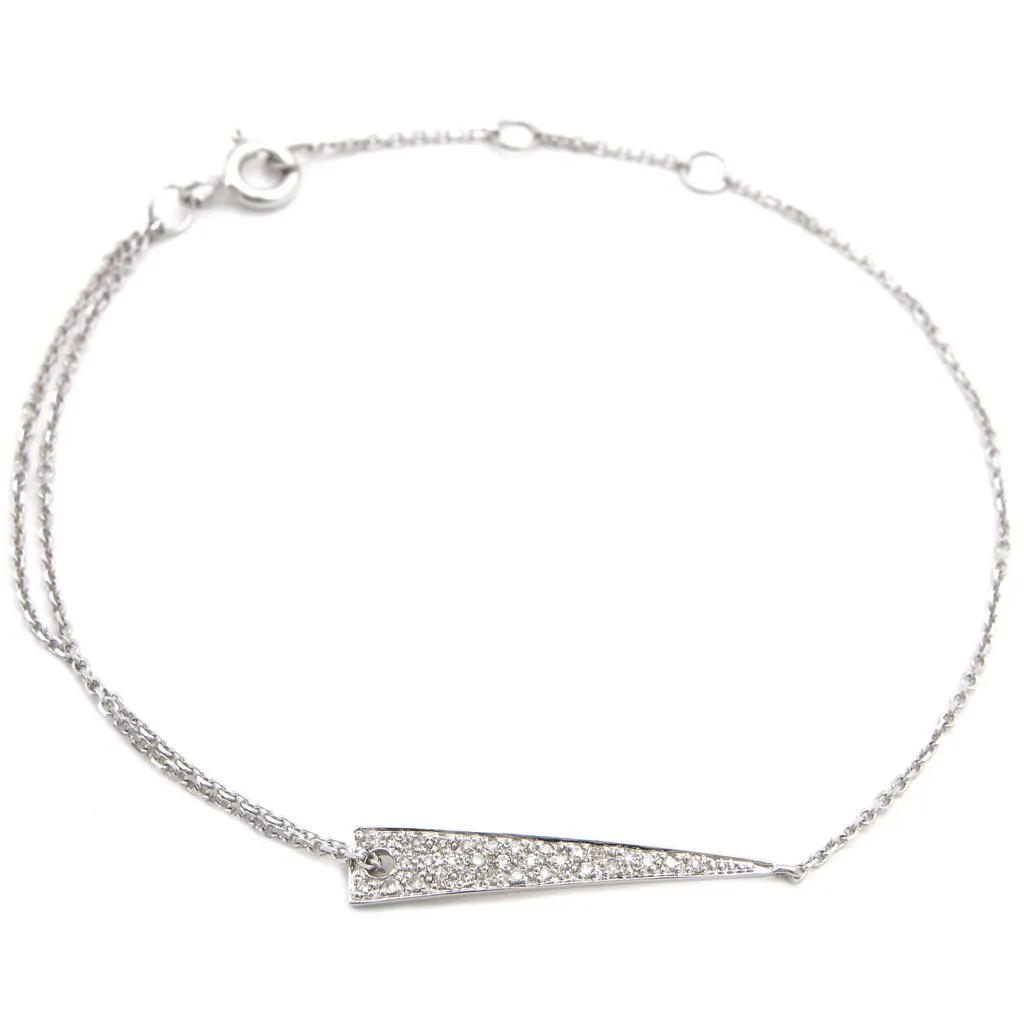 14k Pave Elongated Triangle Bracelet