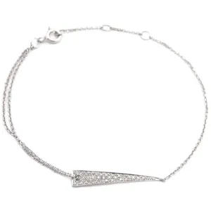 14k Pave Elongated Triangle Bracelet