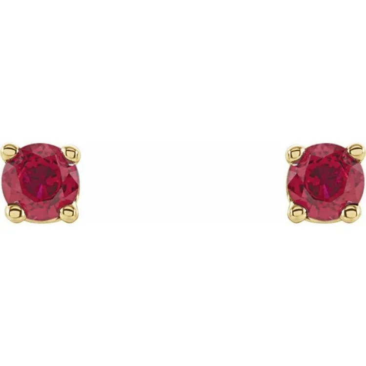 14K Yellow 2.5 mm Natural Ruby Stud Earrings