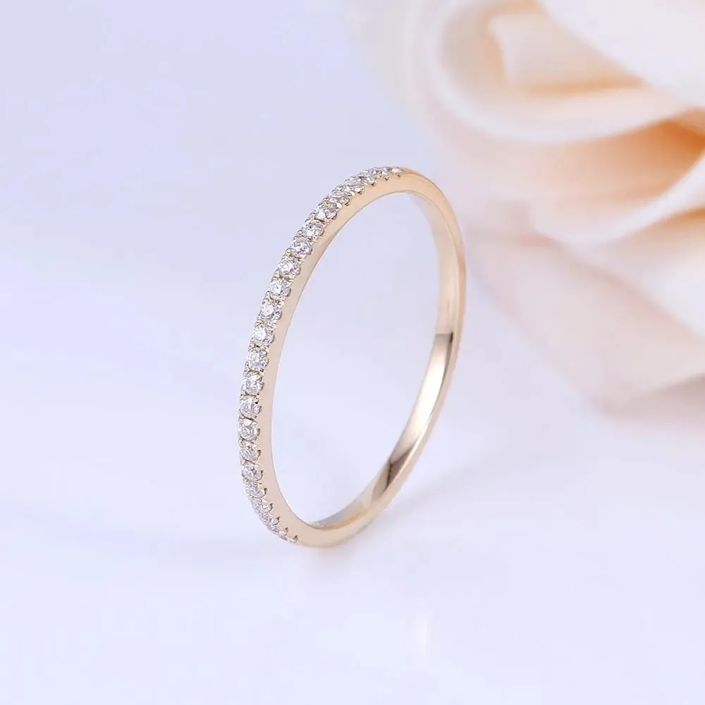 14k Yellow Gold Moissanite Half Eternity Ring 0.25ct Total