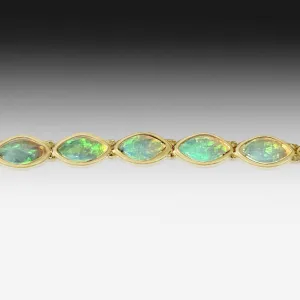 14K Yellow Gold Opal Bracelet