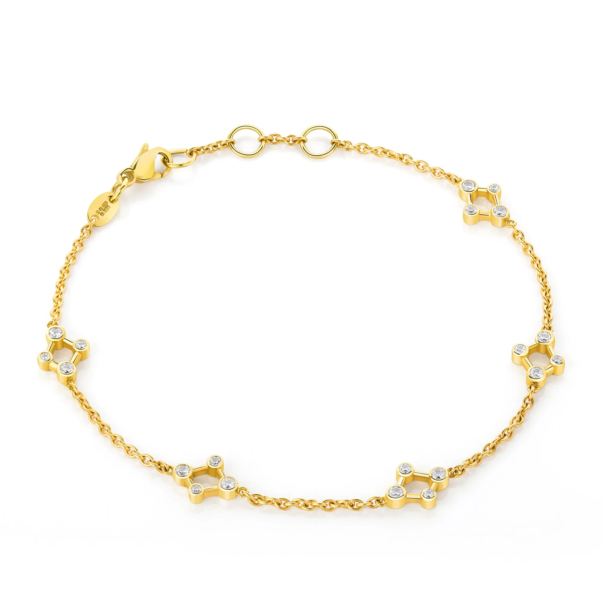 18ct Yellow Gold Atomic Infinity Diamond Bracelet