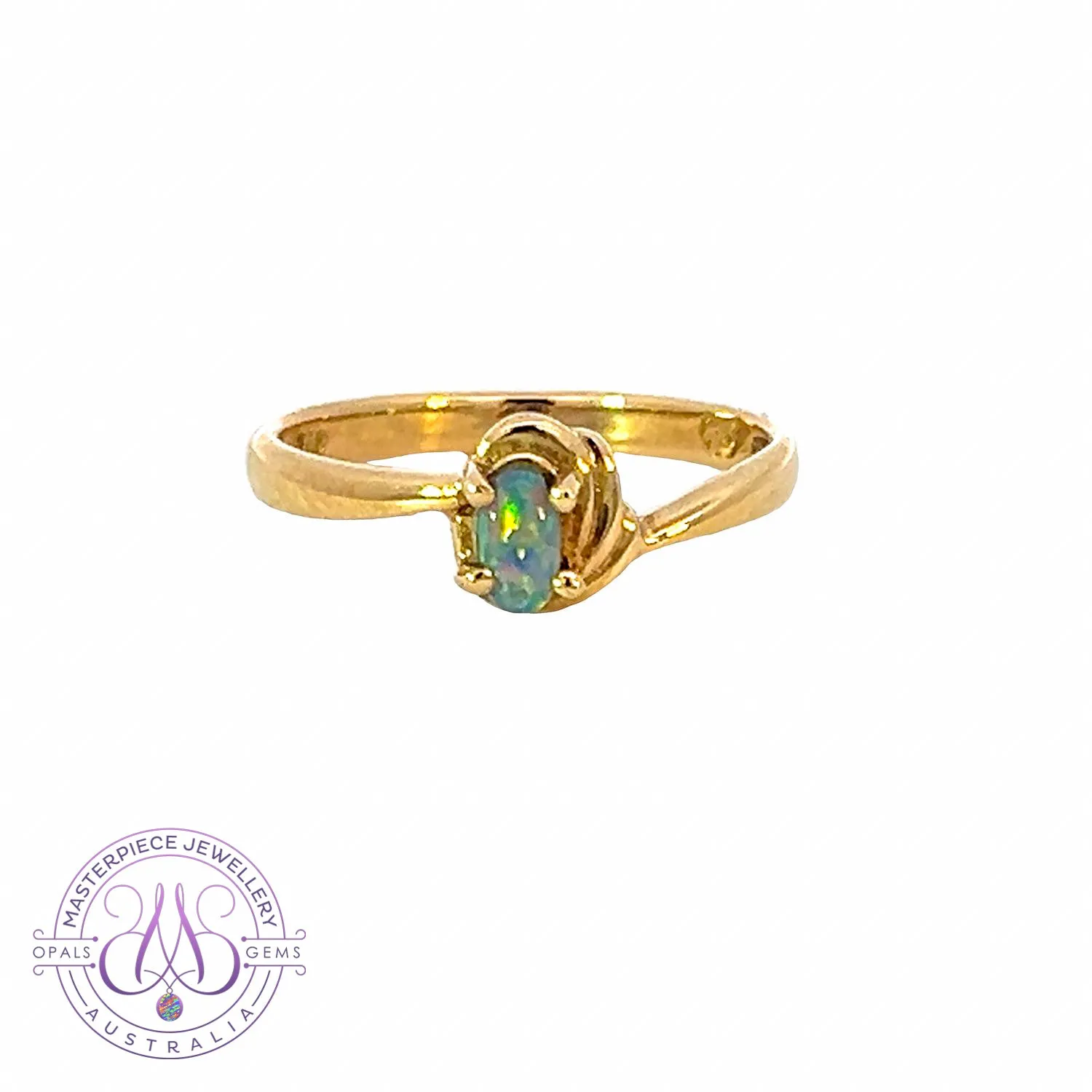 18kt Yellow Gold Black Opal 0.35ct ring