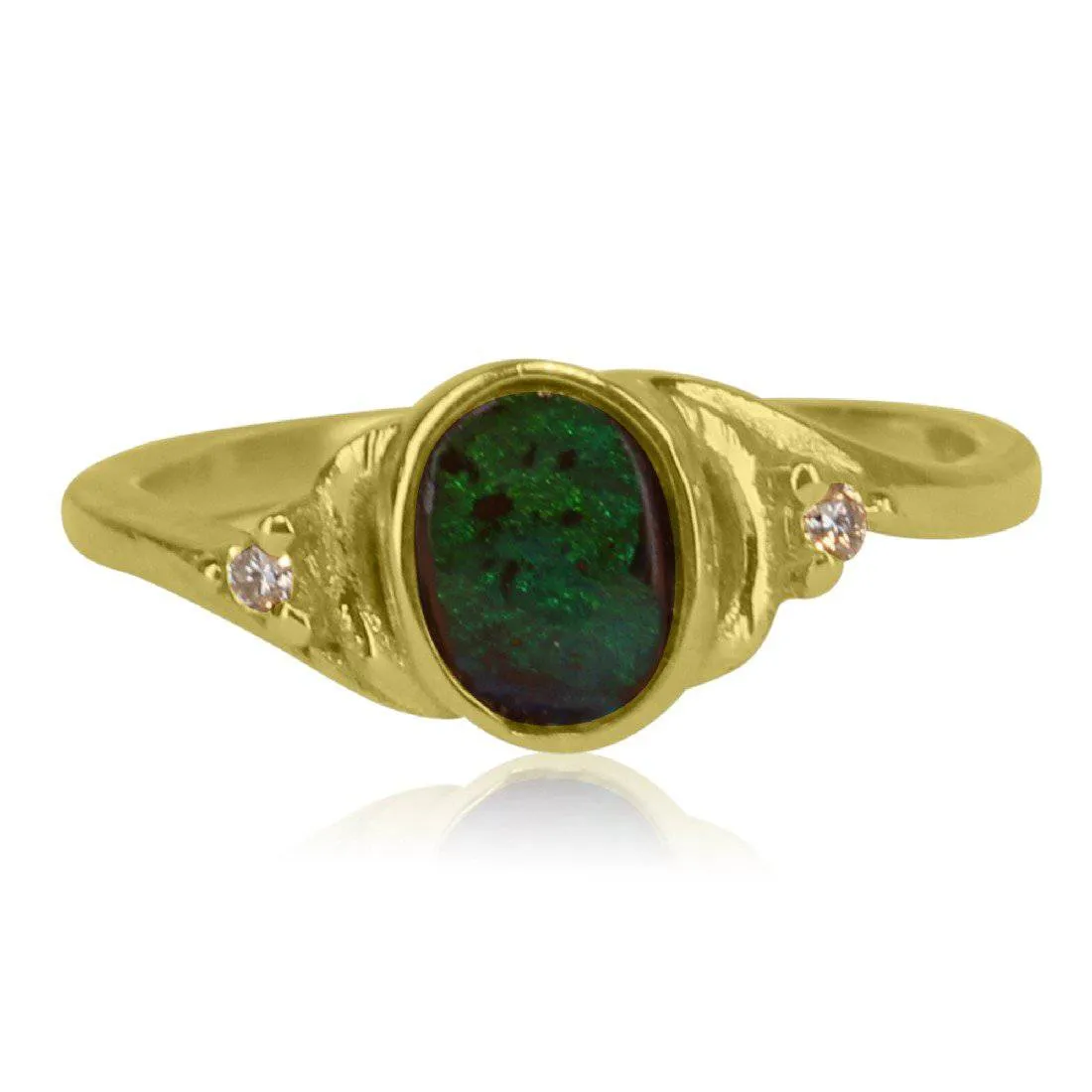 18kt Yellow Gold Boulder Opal ring