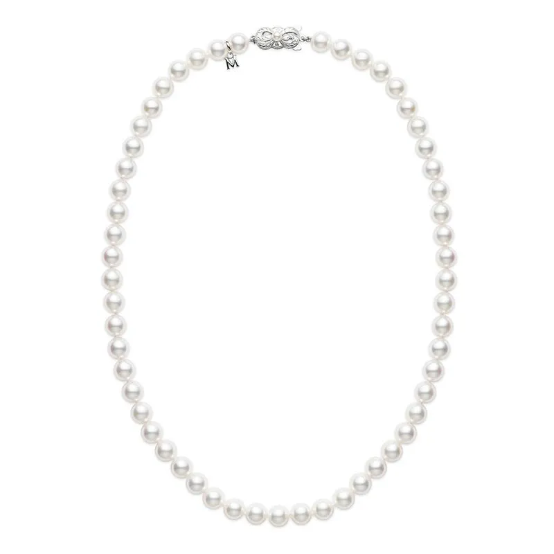 18" Akoya Cultured Pearl Strand Necklace – 18K White Gold Clasp