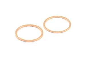 19mm Circle Connectors, 12 Rose Gold Plated Brass Circle Connectors (19x1x1mm) Bs 1095 Q0379