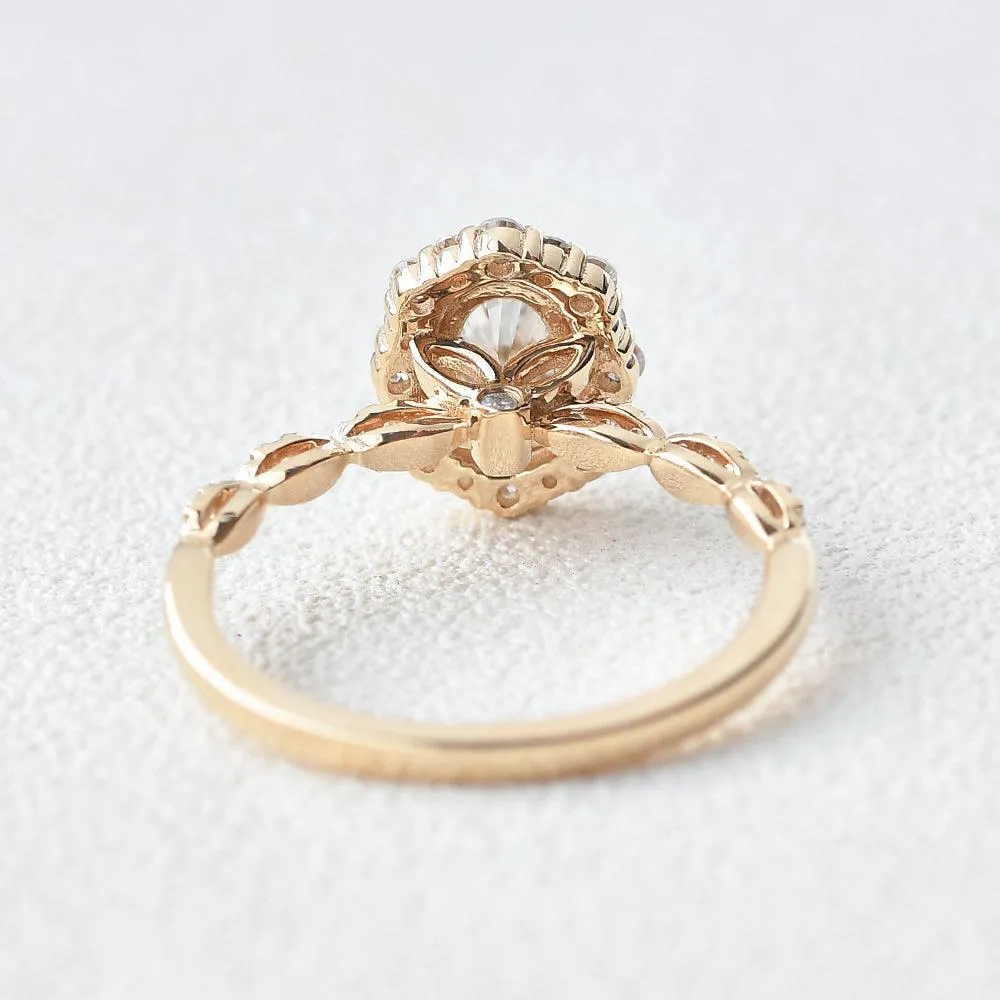 1ct Moissanite Yellow Gold Stacking Ring