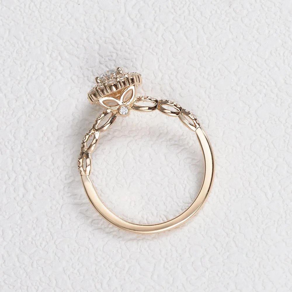 1ct Moissanite Yellow Gold Stacking Ring