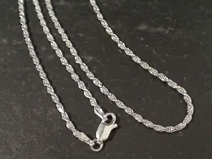 20" Med. Gauge 2mm Rope Chain, Sterling