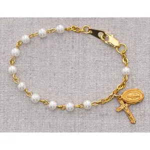 5 1/2" Gold Pearl Bracelet (Style: B28J)