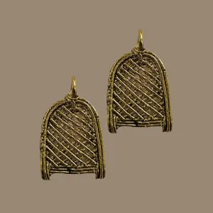 5 pcs pkg. handmade dhokra Pendants charms