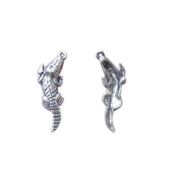 5 Pcs Tibetan Silver Crocodile Alligator Peter Pan 32X11mm 3D Charms Pendants