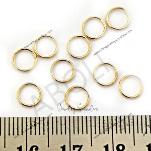 6 mm Stainless Steel Jump Rings 18 K real Gold plated Jump Rings JRSSG6