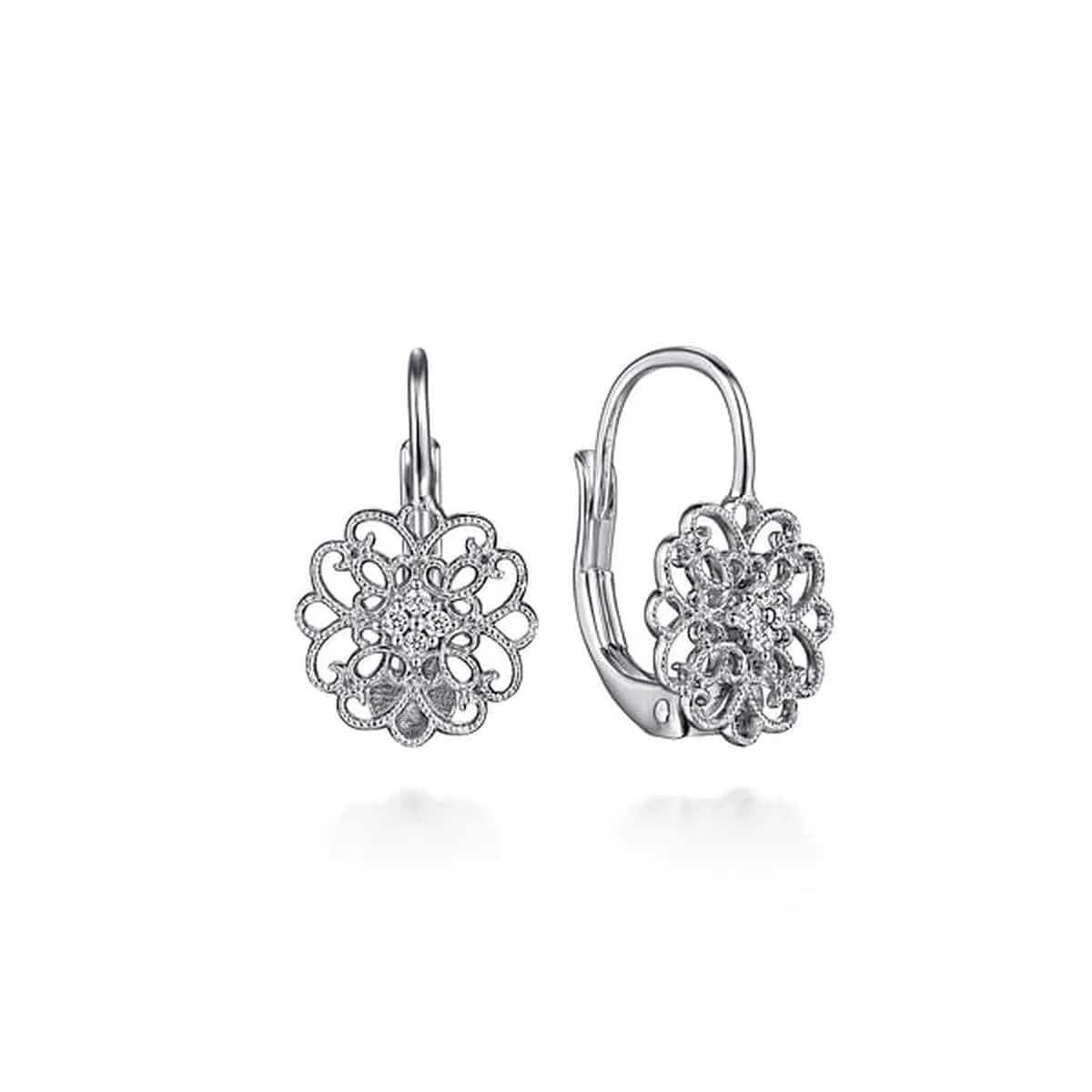 925 Sterling Silver White Sapphire Vintage Drop Earrings