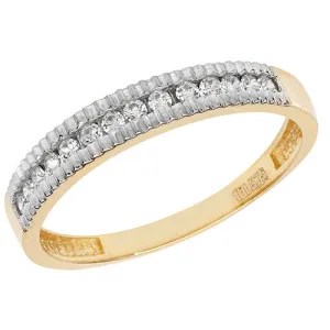 9CT GOLD 2 TONE ETERNITY CZ RING