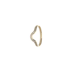 9ct Gold Broad Curve Pave Band