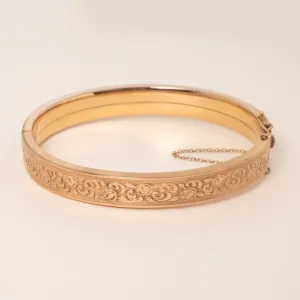 9ct Gold Engraved Rolled Gold Bangle