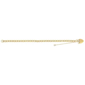 9CT GOLD HEART CHARM BRACELET