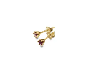 9ct Yellow Gold 3mm Ruby Stud Earrings