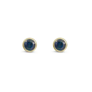 9ct Yellow Gold Round 3mm Sapphire Stud Earrings