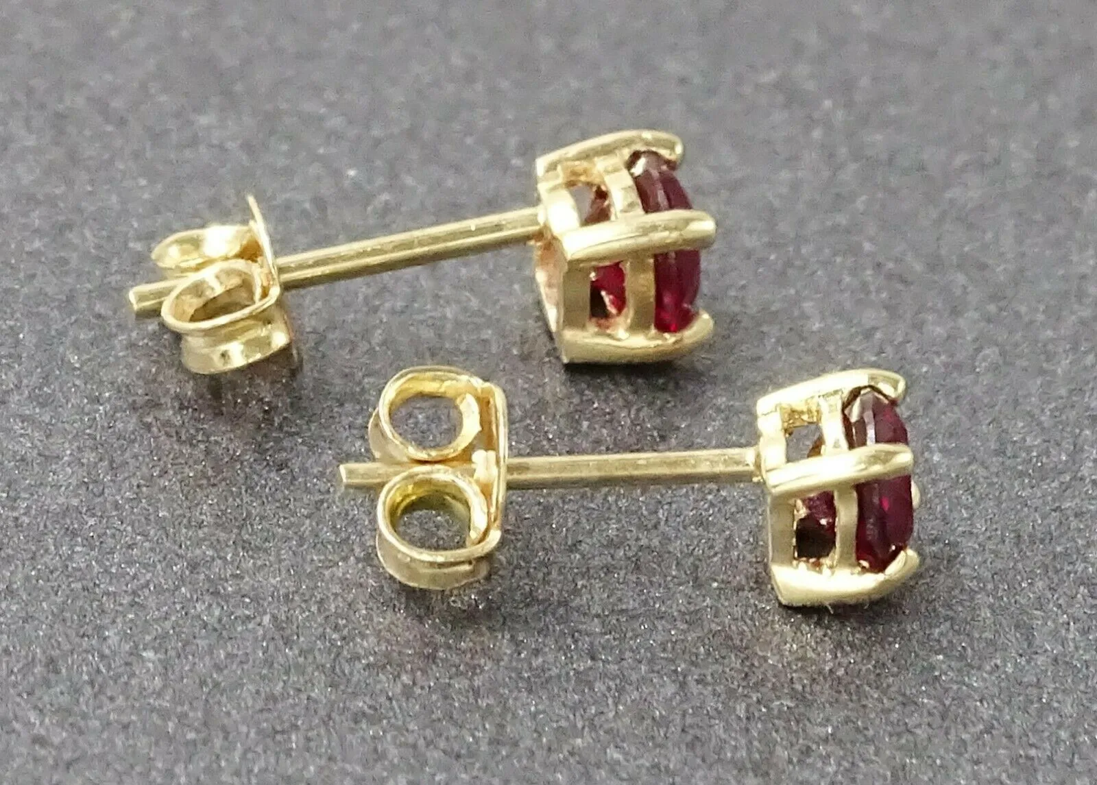 9ct Yellow Gold Ruby Claw Set Stud Earrings