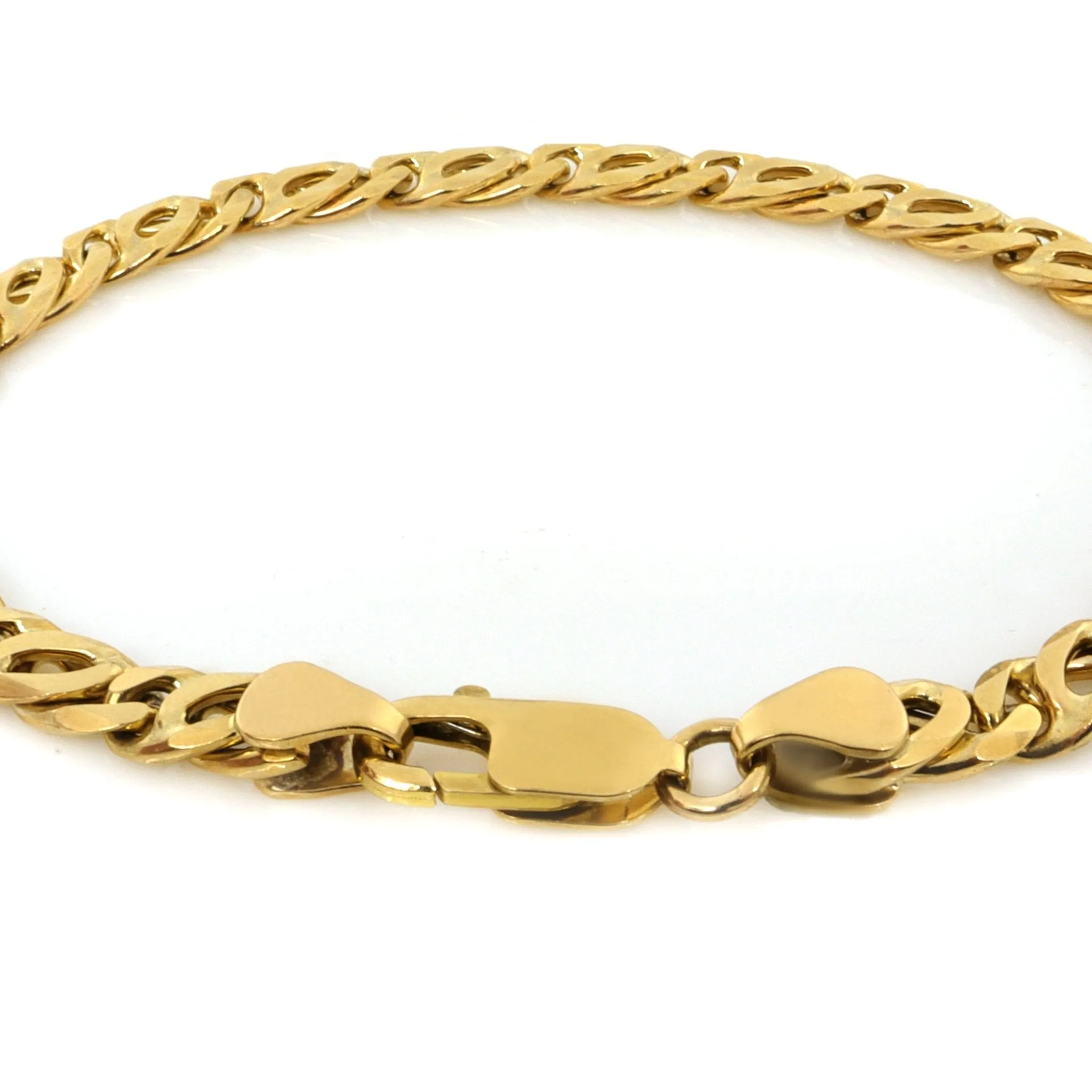 9K Yellow Gold Solid Handmade Birdseye Bracelet - 20718152