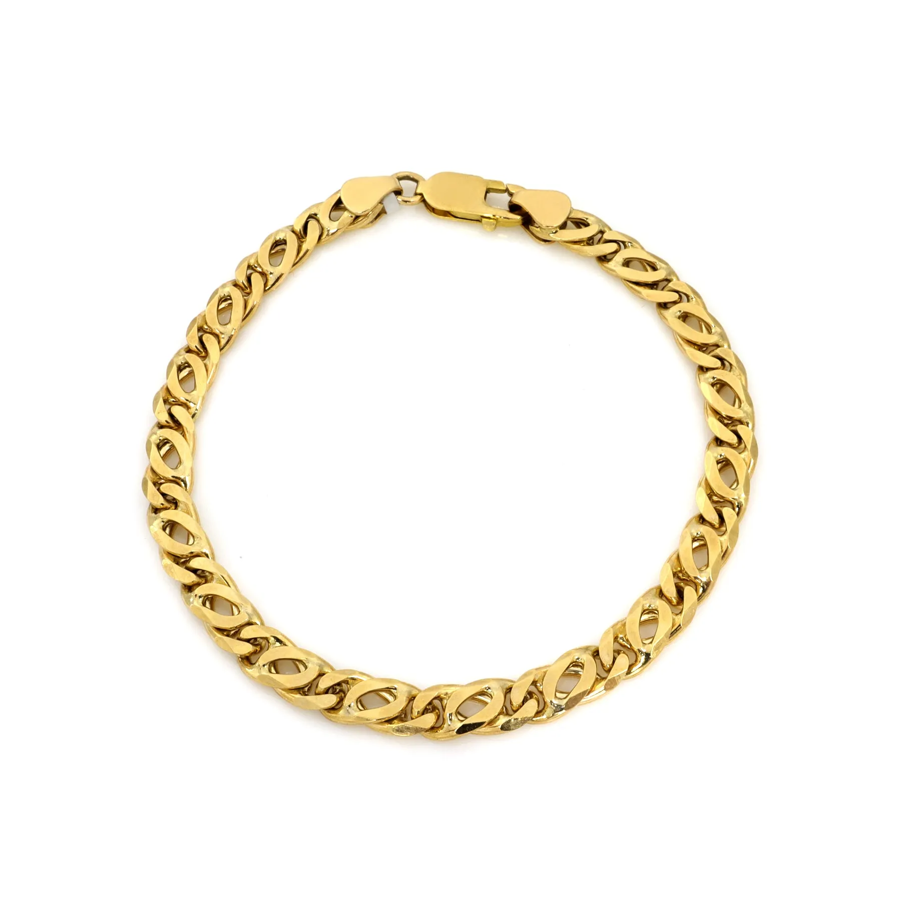 9K Yellow Gold Solid Handmade Birdseye Bracelet - 20718152