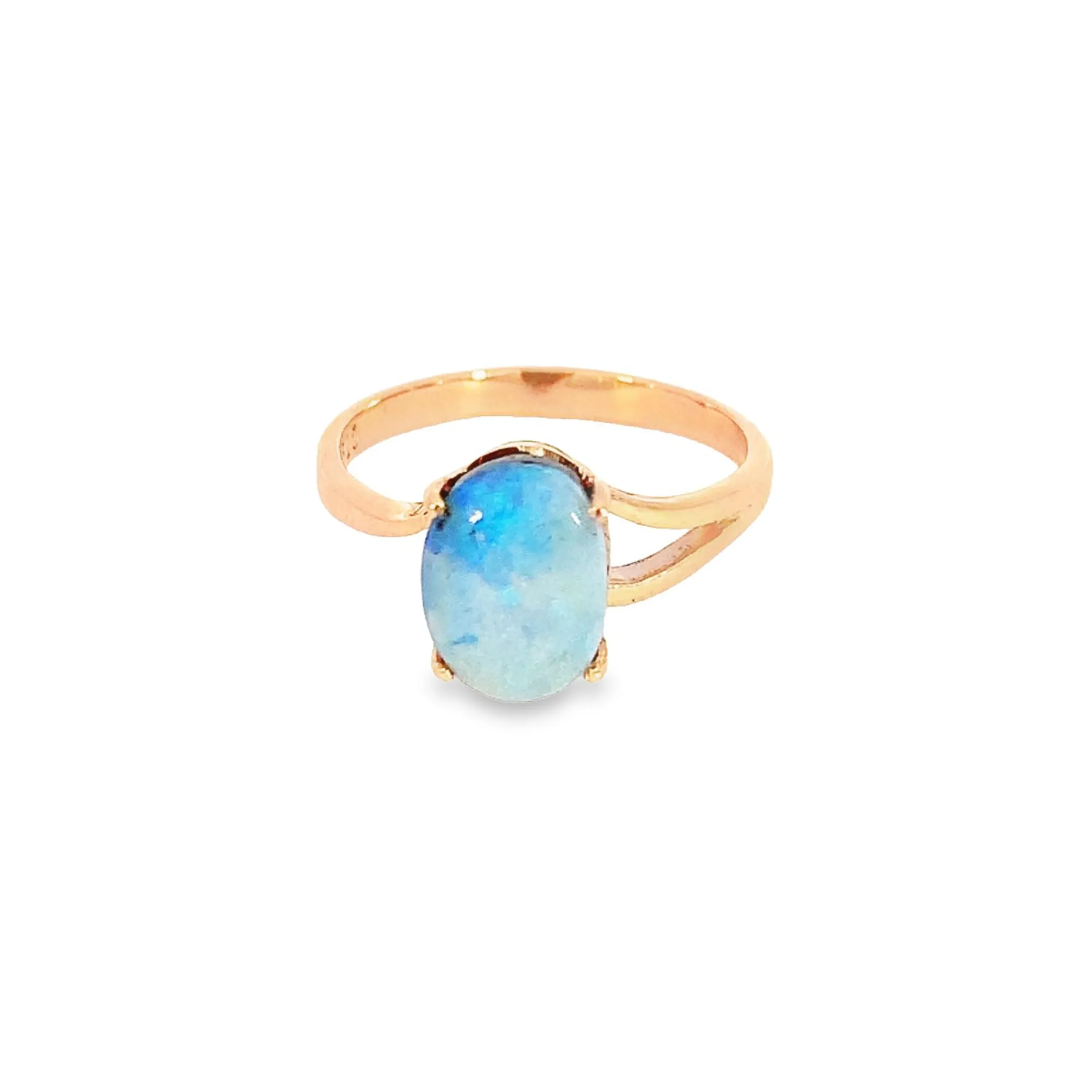 9kt Rose Gold Light Opal 1.13ct ring light Turquoise colour