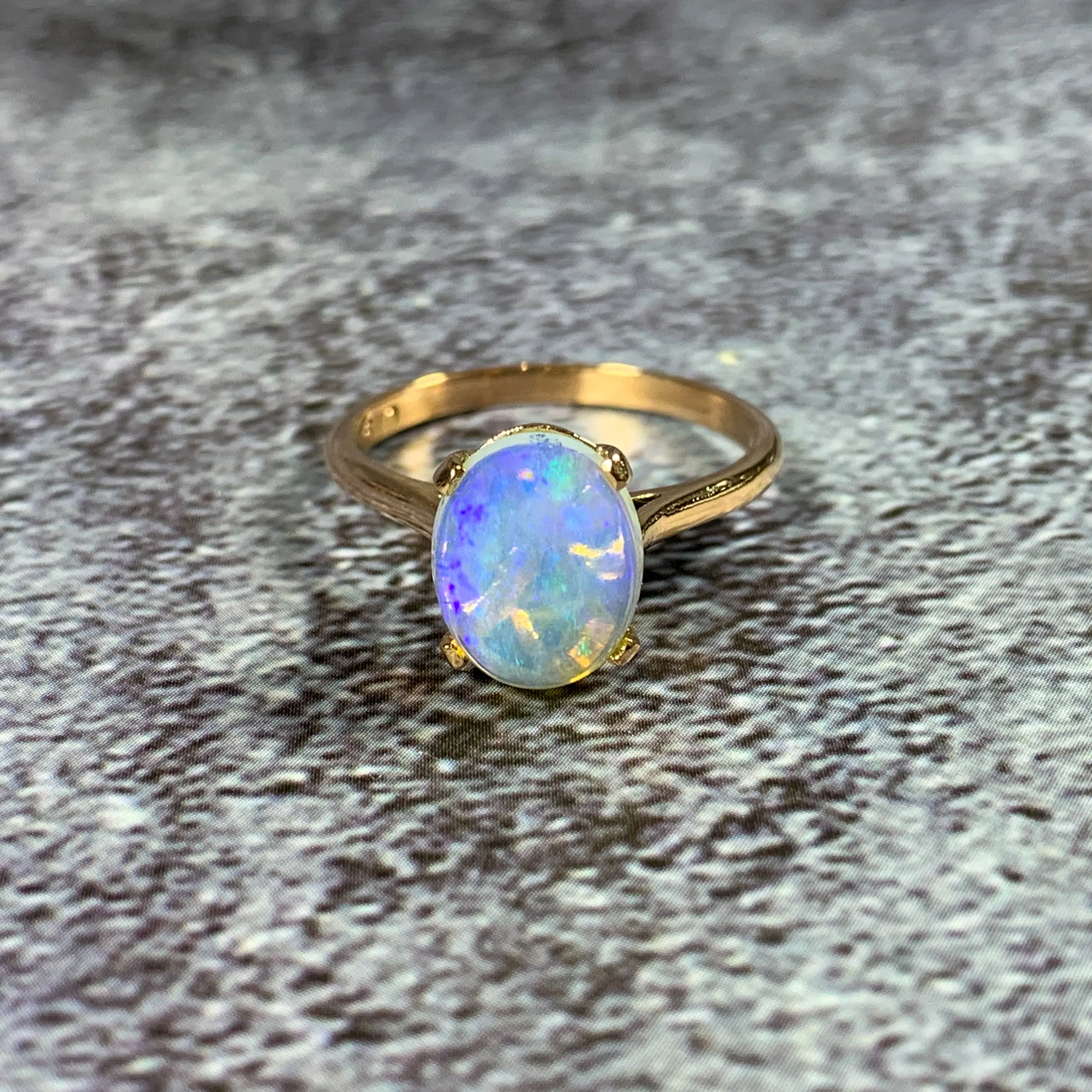 9kt Rose Gold Light Opal 1.64ct solitaire ring