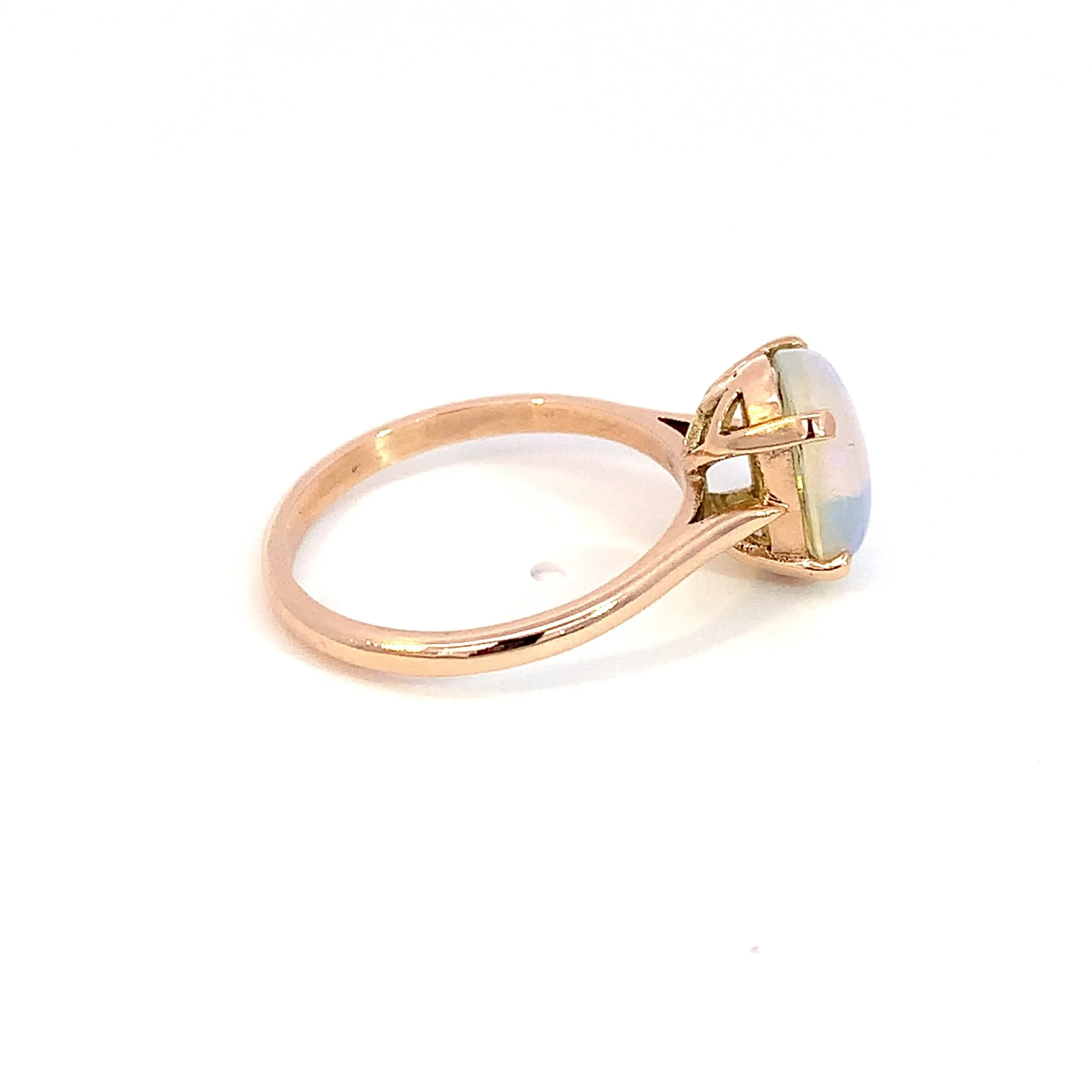 9kt Rose Gold Light Opal 1.64ct solitaire ring