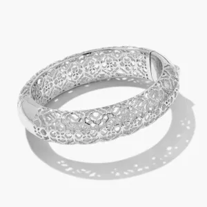 Abbie Silver Plated Statement Filigree Bangle Bracelet S/M by Kendra Scott