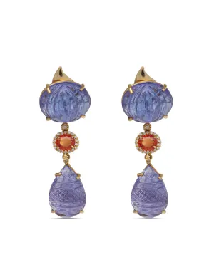 Affinity Tanzanite and Orange Sapphire Earrings