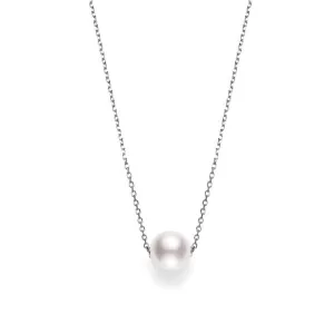 Akoya Cultured Pearl Single Pearl Pendant in 18K White Gold