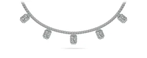 Alluring Diamond Tennis Lab-Grown Diamond Necklace with 8.17 ct.(finished) 5x3mm, 1.1mm, 2.2mm